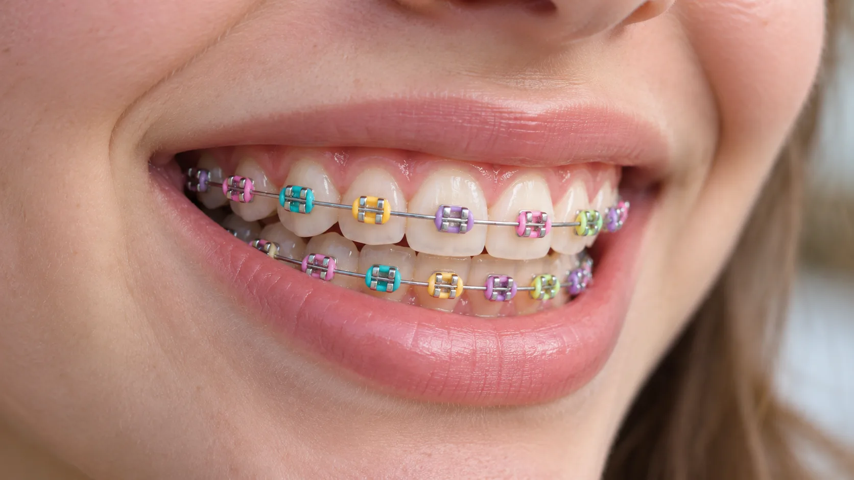 Paleta de ligaduras de colores para brackets
